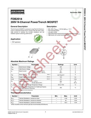 FDB2614 datasheet  